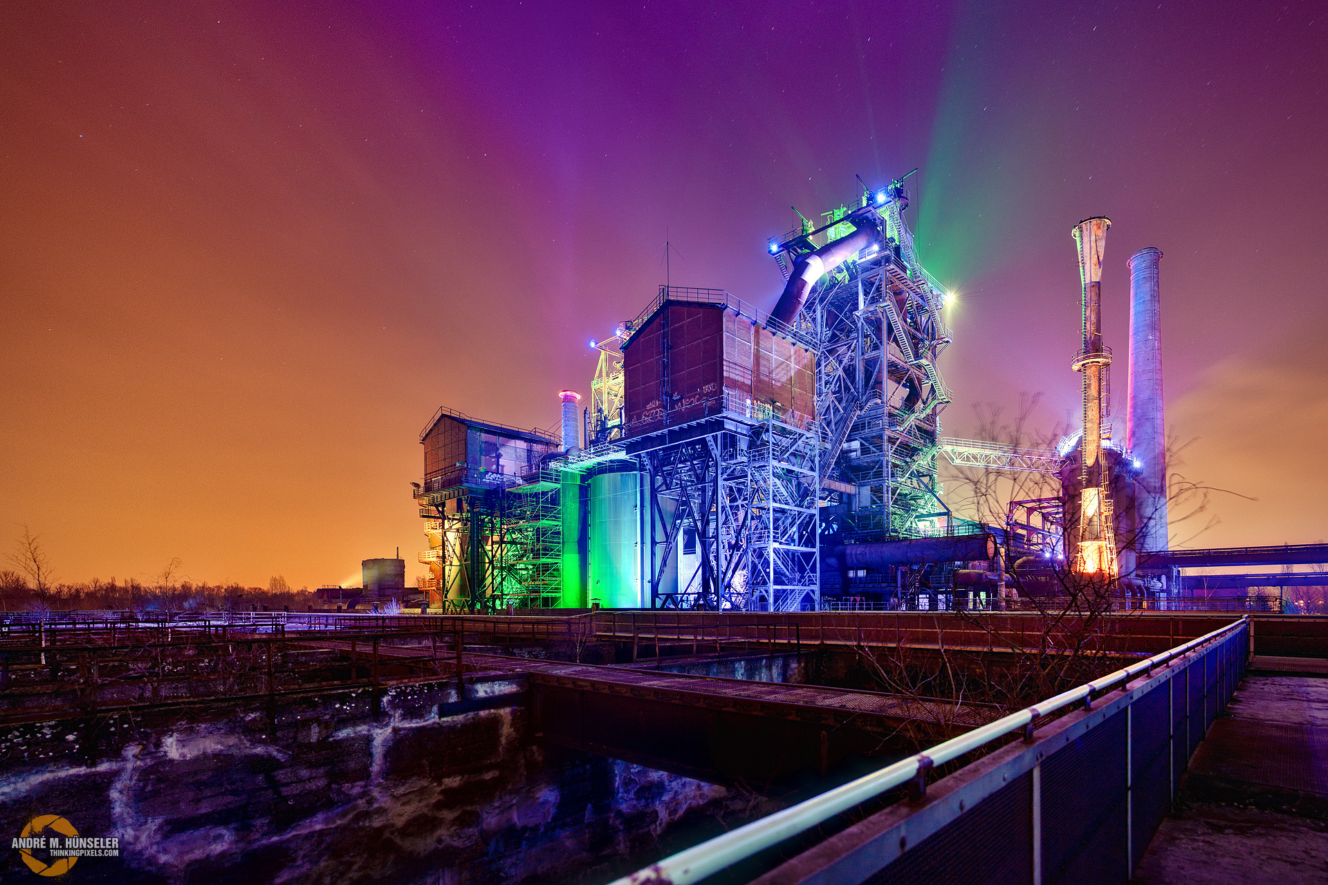 Landschaftspark Duisburg Nord bei Nacht